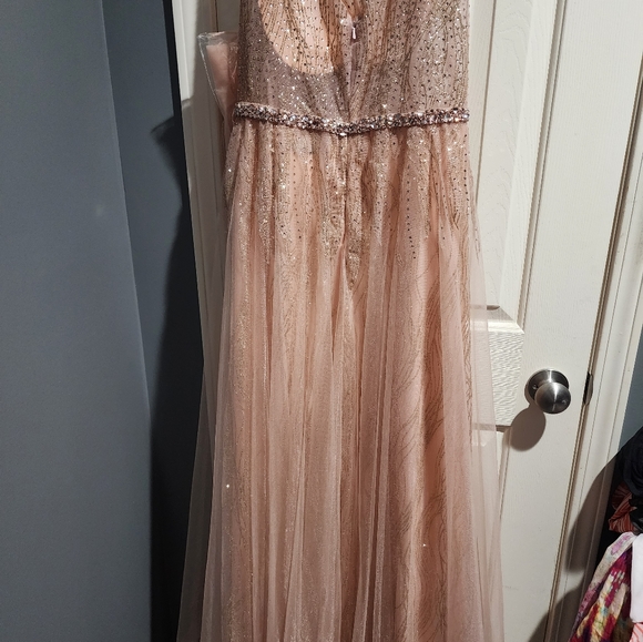 Dylan & Davids Long Formal Prom Rose Gold Dress size 16 - Picture 8 of 8